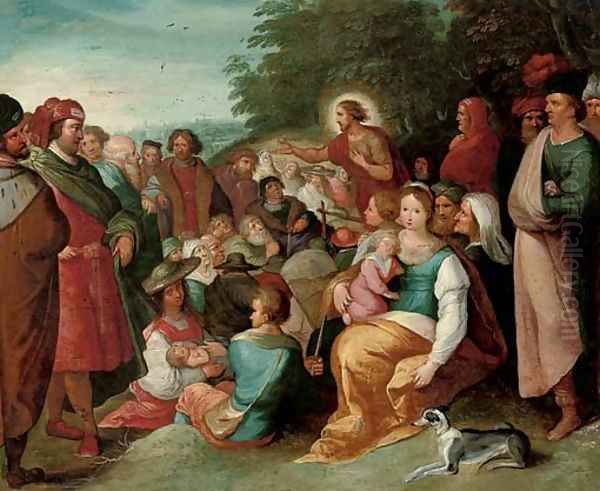 Saint John the Baptist preaching to the multitude Oil Painting by Frans II Francken