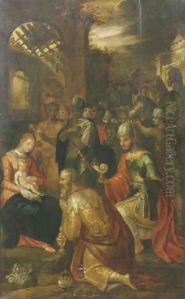 The Adoration of the Magi 4 Oil Painting by Frans II Francken