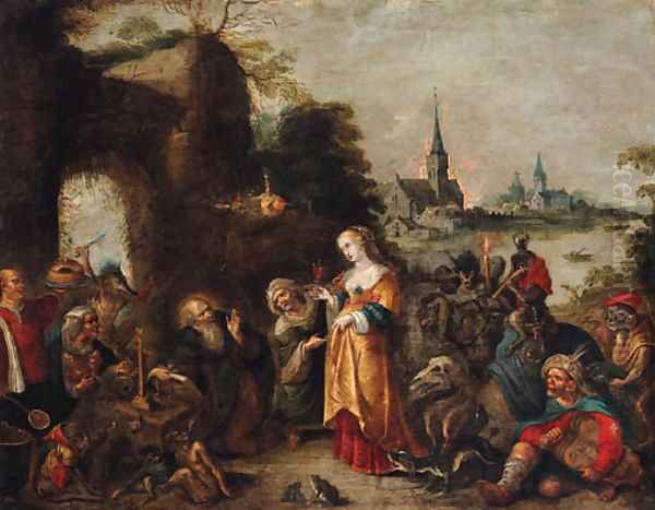 The Temptation of Saint Anthony Oil Painting by Frans II Francken