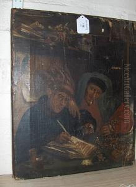 The Moneylender And Wife Oil Painting by Marinus van Reymerswaele