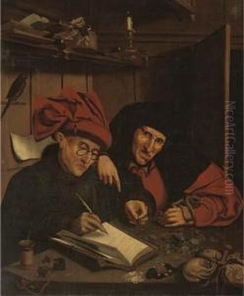 Two Tax Gatherers Oil Painting by Marinus van Reymerswaele