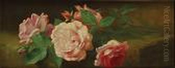 Roses Oil Painting by Edward Van Rijswijck