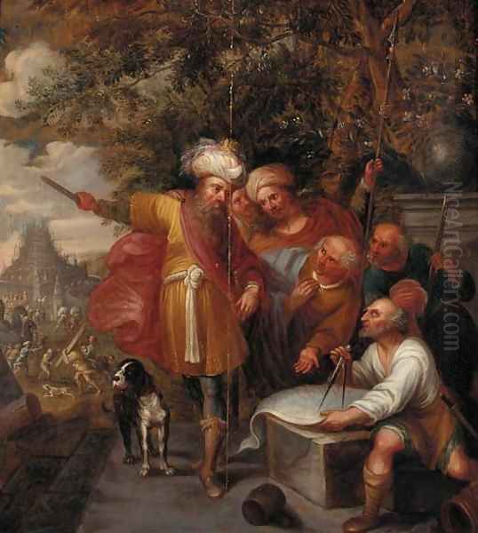 Nimrod and the Tower of Babel Oil Painting by Frans II Francken