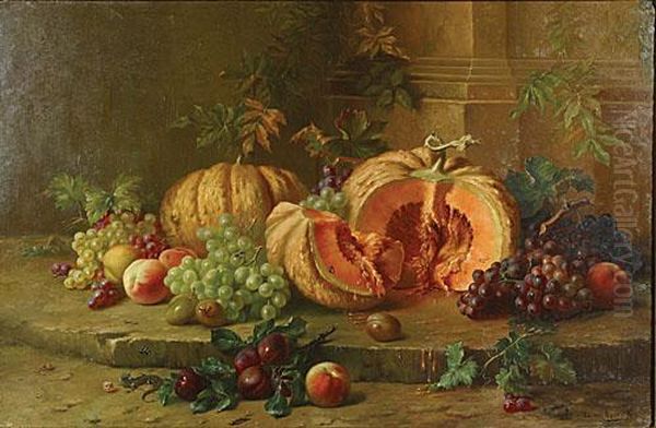 Stilleven Met Fruit. Oil Painting by Edward Van Rijswijck