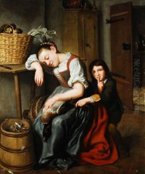 Der Kleine Dieb Oil Painting by Pieter Gerritsz. van Roestraten