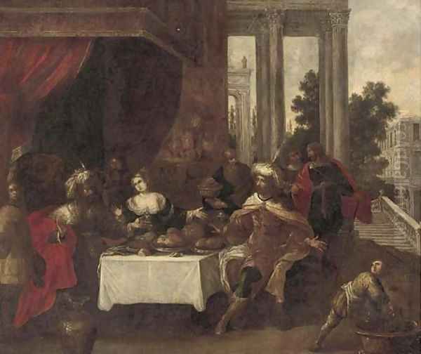 The Banquet of Esther Oil Painting by Frans II Francken