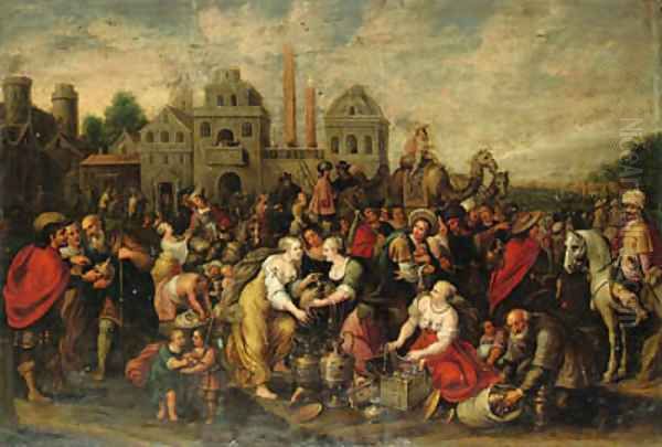 The Flight of the Israelites Oil Painting by Frans II Francken