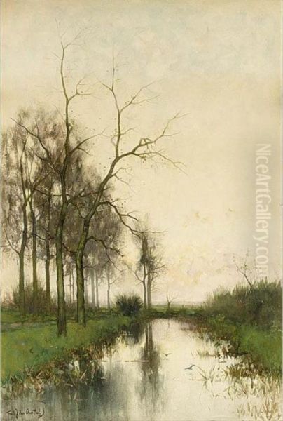 Early Morning Oil Painting by Fredericus Jacobus Van Rossum Du Chattel