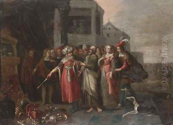 Croesus and Solon Oil Painting by Frans II Francken