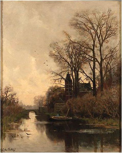 The Country House Oil Painting by Fredericus Jacobus Van Rossum Du Chattel