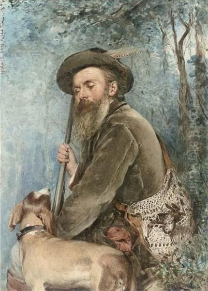 A Rest From Hunting Oil Painting by Horace Van Ruith