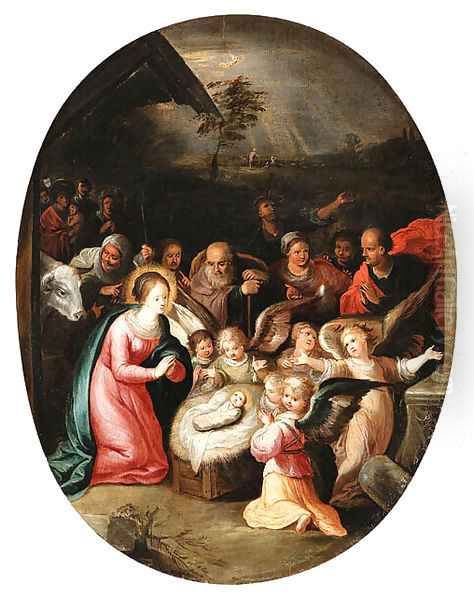 The Nativity Oil Painting by Frans II Francken