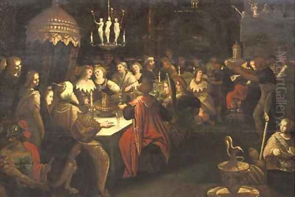 Belshazzar's Feast 3 Oil Painting by Frans II Francken