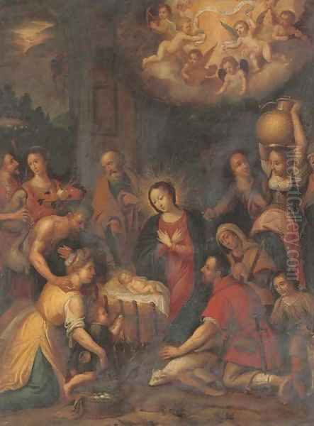 The Adoration of the Shepherds 2 Oil Painting by Frans II Francken