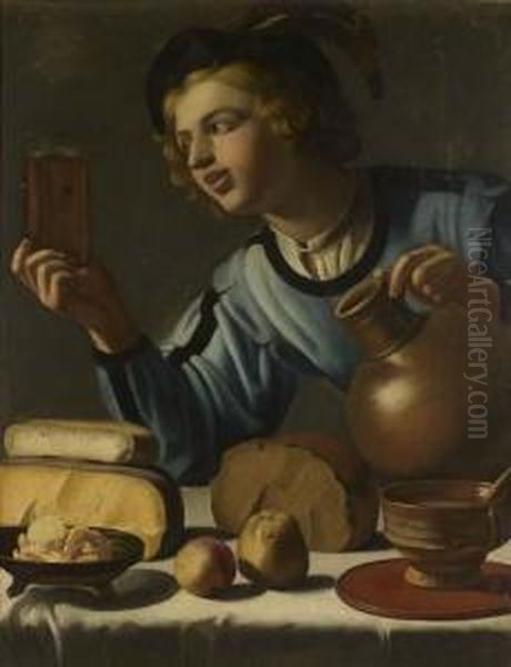 Jeune Homme Attable Oil Painting by Floris Gerritsz. van Schooten