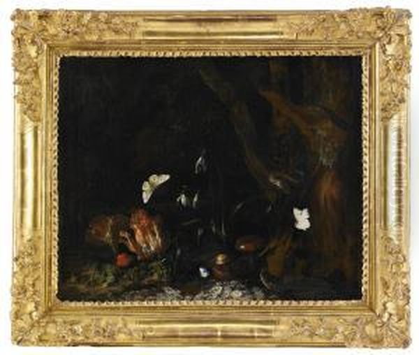 Skogsbild Med Ormar Oil Painting by Otto Marseus Snuff. Van Schrieck