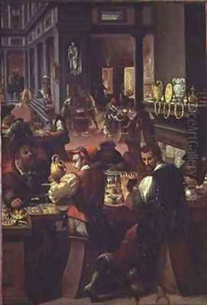 The Jewellers Workshop Oil Painting by Alessandro di Vincenzio Fei