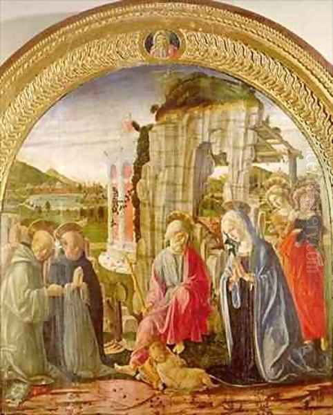 Adoration of the Child by St Ambrose and St Bernard Oil Painting by Giorgio Martini Francesco di