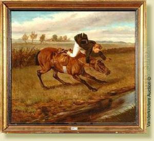 La Chute Oil Painting by Joseph Van Severdonck