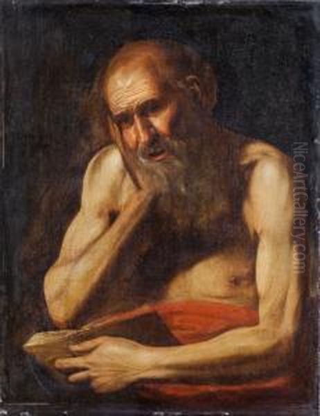 San Girolamo Inmeditazione Oil Painting by Hendrick Zomeren Van Somer