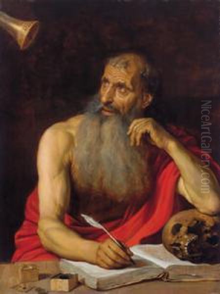 San Girolamo Ascolta Le Trombe Del Giudizio Universale Oil Painting by Hendrick Zomeren Van Somer