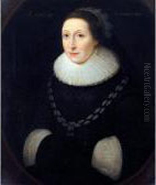 Portrait Of Susan Knatchbull (born 1579) Oil Painting by Paulus Van Somer