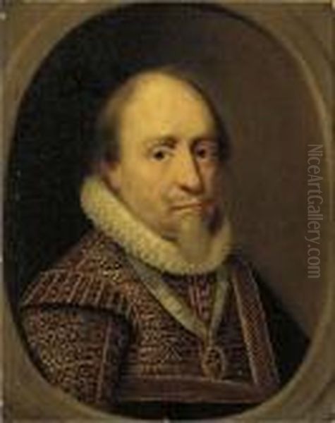 Portrait Of A Gentleman Oil Painting by Paulus Van Somer