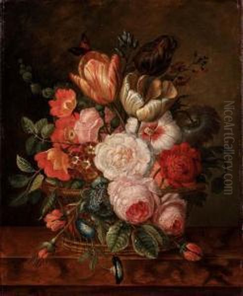 Natura Morta Di Fiori Oil Painting by Cornelis van Spaendonck