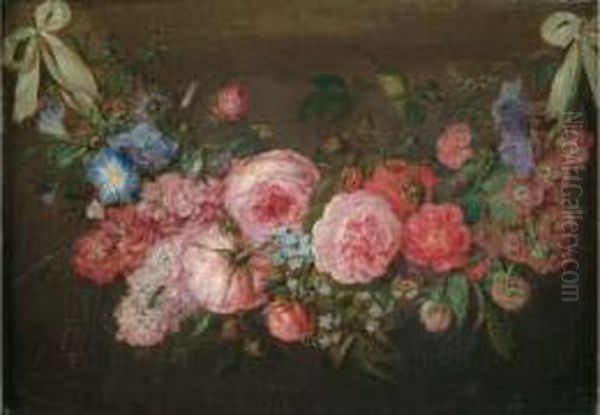 Guirlande De Roses Oil Painting by Cornelis van Spaendonck