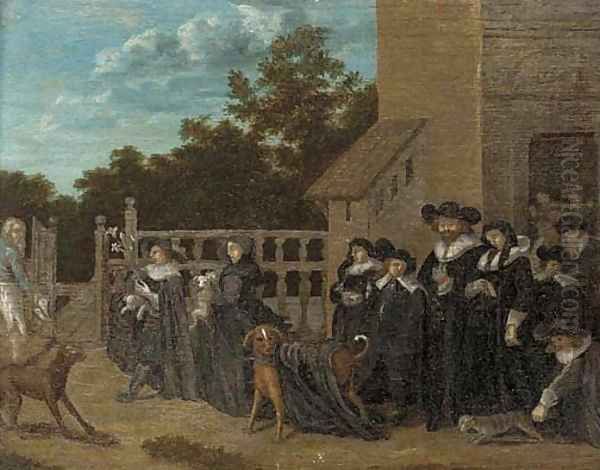 A procession from a church with the congregation's pets Oil Painting by Barend Fabritius