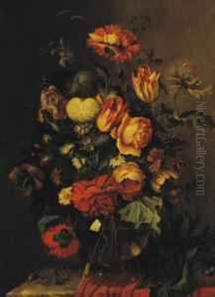 Circa 18th Century Follower Of Gerardus Van Spaendonck, Still Life Oil Painting by Gerard Van Spaendonck