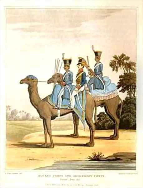 Rocket Corps and Dromedary Corps Bengal Army Oil Painting by Fitzclarence, George Augustus