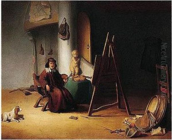 An Artist In His Studio Oil Painting by Jacob van Spreeuwen