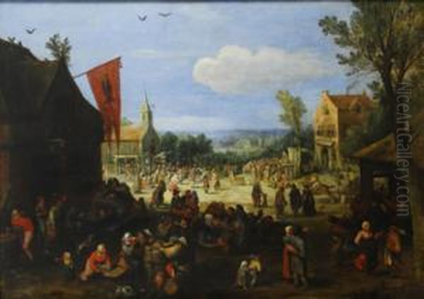 Kermesse Oil Painting by Adriaan van Stalbemt