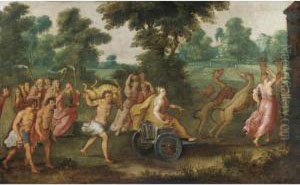 An Allegory Of The Month Of August Oil Painting by Adriaan van Stalbemt