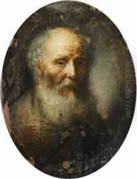 Portrait De Vieil Homme Oil Painting by An Adriansz Van Staveren