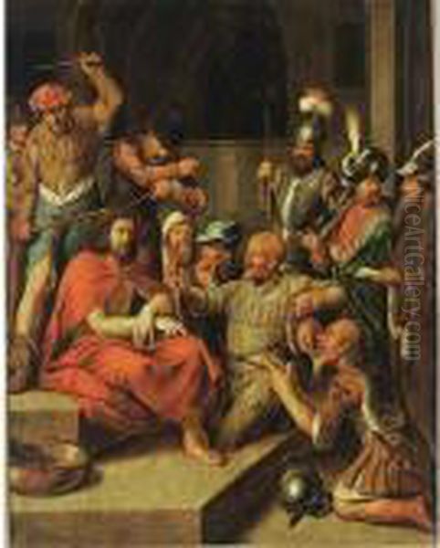 The Flagellation Of Christ Oil Painting by An Adriansz Van Staveren