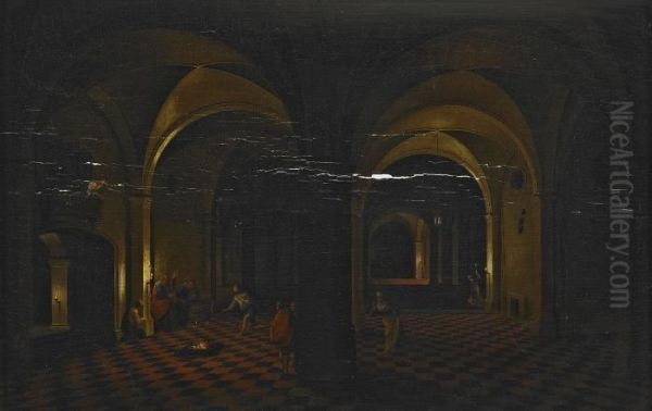 Figurscen I Katedral Oil Painting by Hendrick van, the Younger Steenwyck