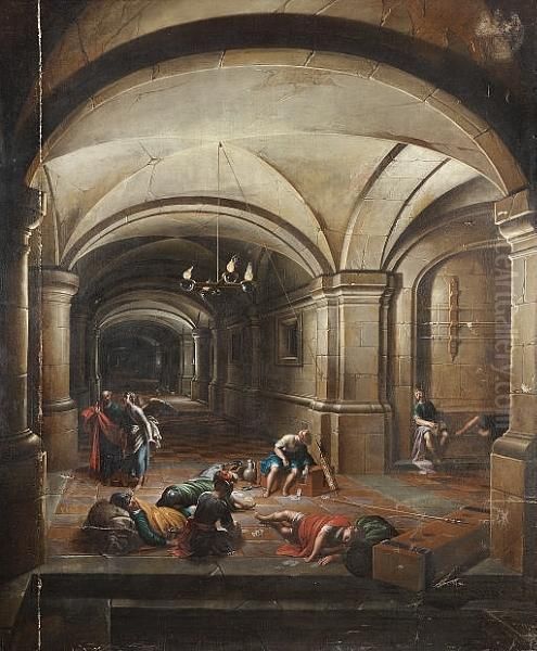 The Liberation Of Saint Peter Oil Painting by Hendrick van, the Younger Steenwyck