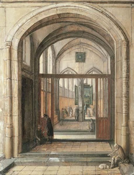 The Entrance To A Church Oil Painting by Hendrick van, the Younger Steenwyck