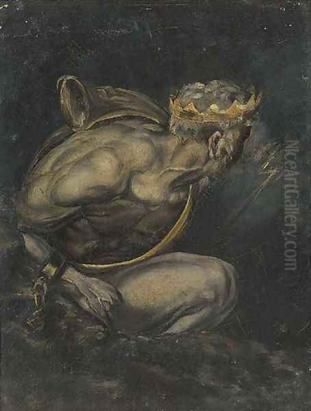 Crowned figure with lightening Oil Painting by Fuseli, Henry (Fussli, Johann Heinrich)