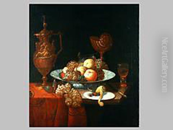 Fruchtestilleben Mit Glasern Und Oil Painting by Juriaen van Streeck