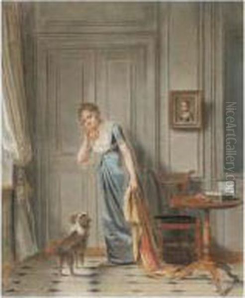 La Mere Attentive Oil Painting by Abraham van, I Strij