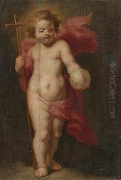 The Infant Christ As Salvator Mundi Oil Painting by Theodor Van Thulden