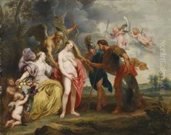 Chronos Enthullt Dienackte Wahrheit Oil Painting by Theodor Van Thulden