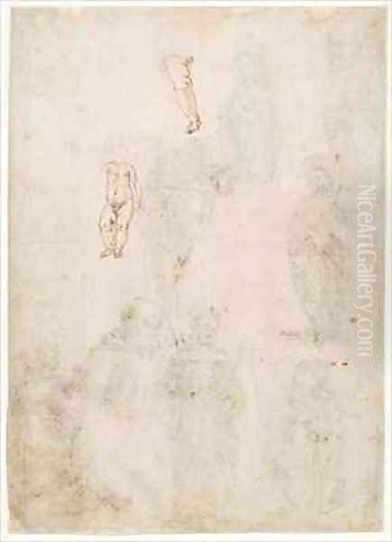 Sheet of studies with a body of a child and a right leg Oil Painting by Francesco di Simone da Fiesole Ferrucci