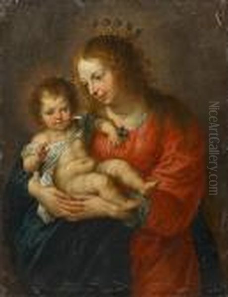 The Madonna And Child Oil Painting by Theodor Van Thulden