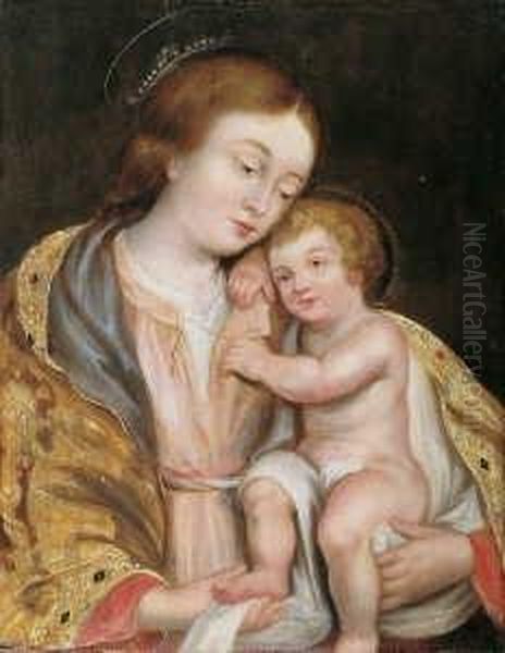 Madonna Mit Kind. Oil Painting by Theodor Van Thulden