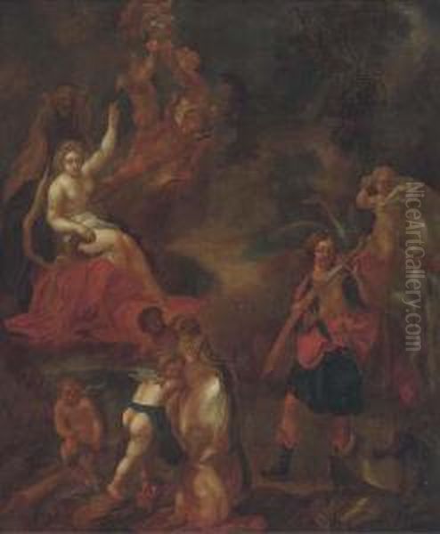 Mars And Venus Oil Painting by Theodor Van Thulden