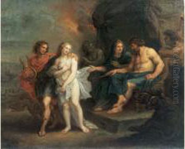 Orphee Venant Chercher Eurydice Aux Enfers Oil Painting by Theodor Van Thulden